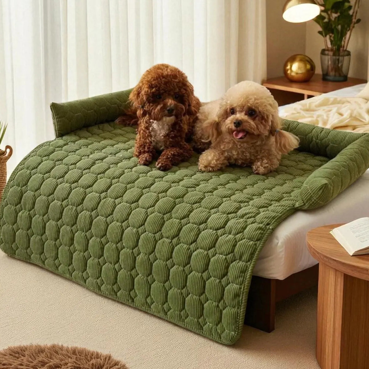 Soft Corduroy Pet Bed Sofa Cover Comfortable Dog &amp; Cat Bed Luxury Pet Mat Couch Protector