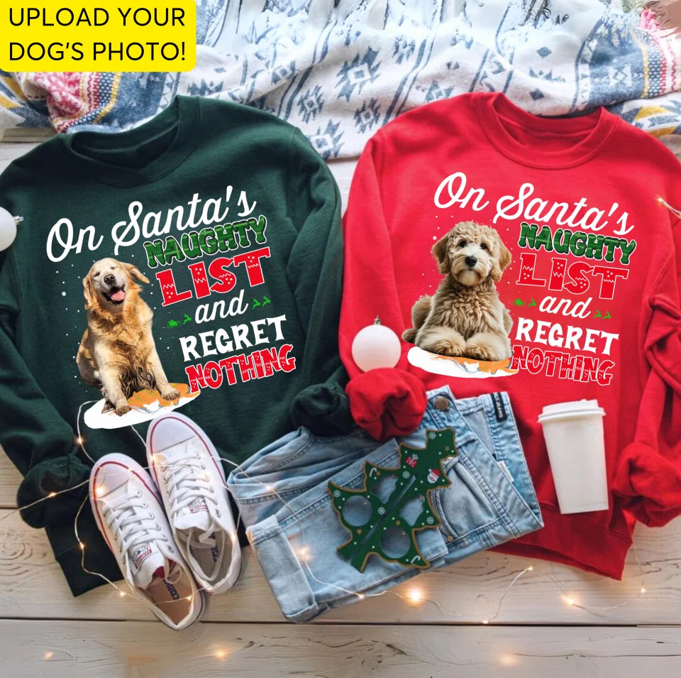 Custom Dog &amp; Cat Photo Christmas Unisex Sweatshirt, Personalized Custom Dog Photo Sweatshirt, Funny Christmas Gift For Pet Owners, Pet Lovers SW32TH