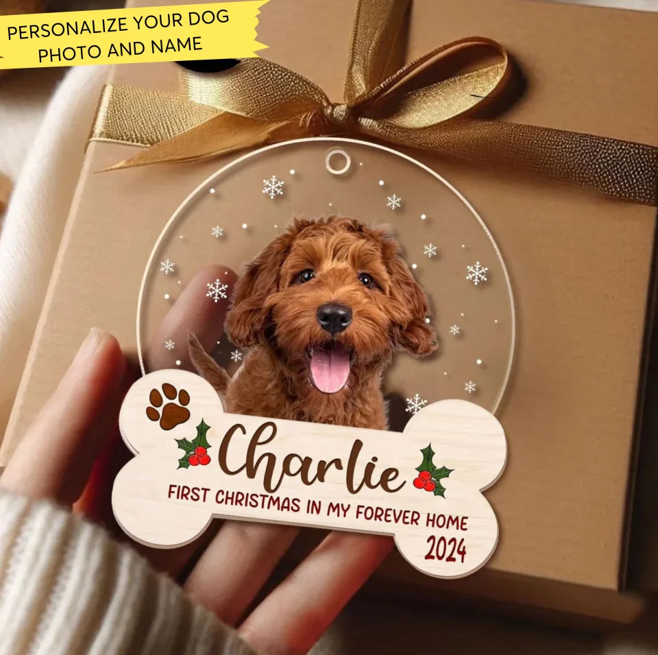 Personalized Dog Christmas Ornament, Custom Dog Photo Ornament, New Pet Gift, Dogs First Christmas Keepsake, Dog Lover Gifts, Personalized Pet Ornaments ON09