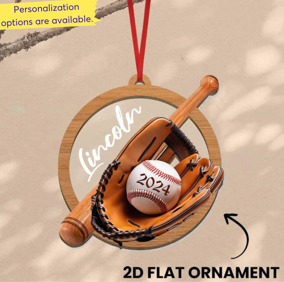 Personalized 2D FLAT Baseball 2 Layer Mixed Ornament, Custom Baseball Christmas Tree Ornament, Sport Team Ornament, Custom Name Gift, Baseball Team Gift ONBB17