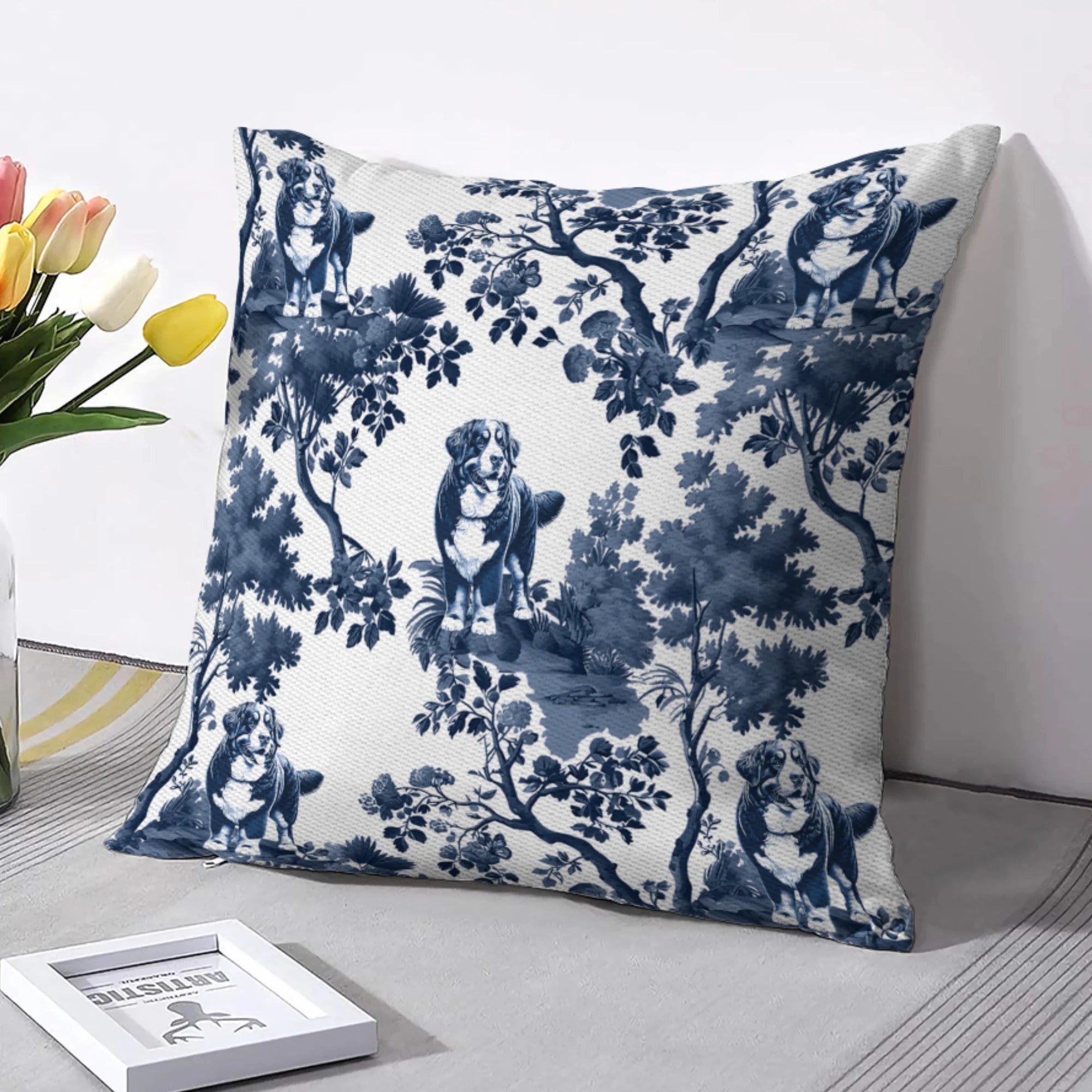 Berner Pillow Cover Bernese Mountain Dog Throw Gift for Berner Mom Bernese Dog Lover Pillow Cover