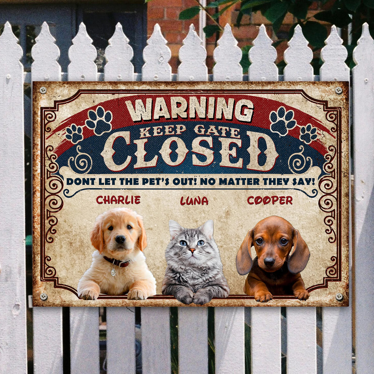 Personalized Metal Sign - Entrance Decoration - Pets Metal Sign