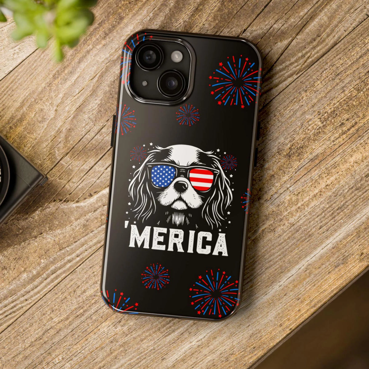 Cavalier King Charles 'Merica Phone Case | 4th of July Dog Lover Gift | Patriotic Cavalier iPhone Case | USA Dog Mom Accessory | Cavalier Samsung Cover