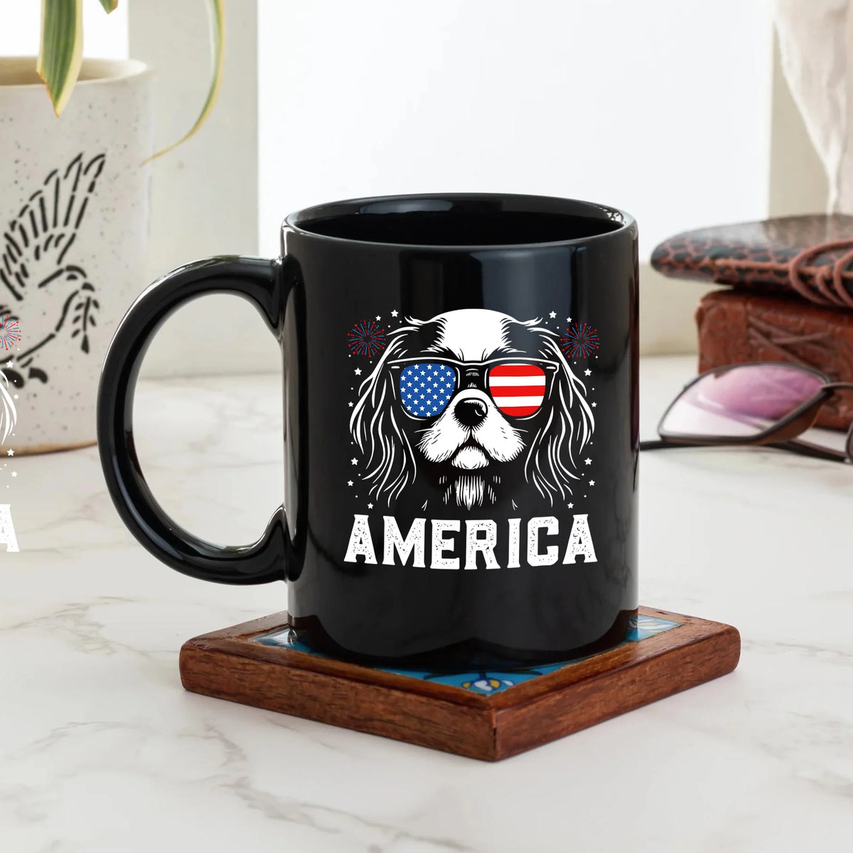 Cavalier King Charles America Mug | 4th of July Cavalier Coffee Mug | Patriotic Cavalier Mug | USA Dog Lover Gift | Cavalier Mom Mug