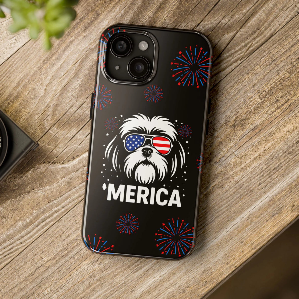 Shih Tzu 'Merica Phone Case | 4th of July Dog Lover Gift | Patriotic Shih Tzu Cover | USA Shih Tzu Mom &amp; Dad Case | Cute Shih Tzu iPhone Samsung Case