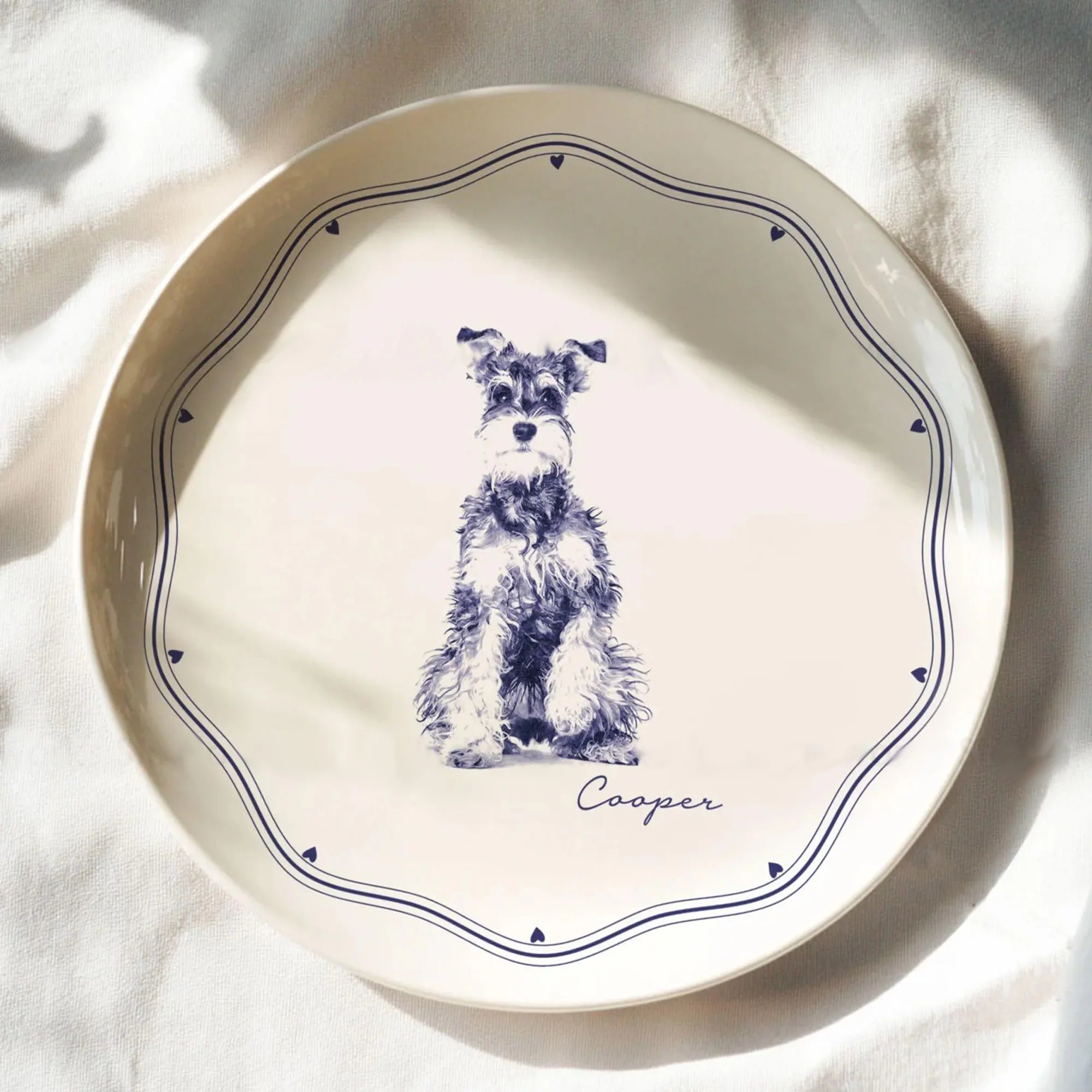 Personalized Pet Portrait from Photo Ceramic Custom Plate Dog Mom Gift Custom Pet Drawing Home Décor Pet Memorial Gift for Dog lovers