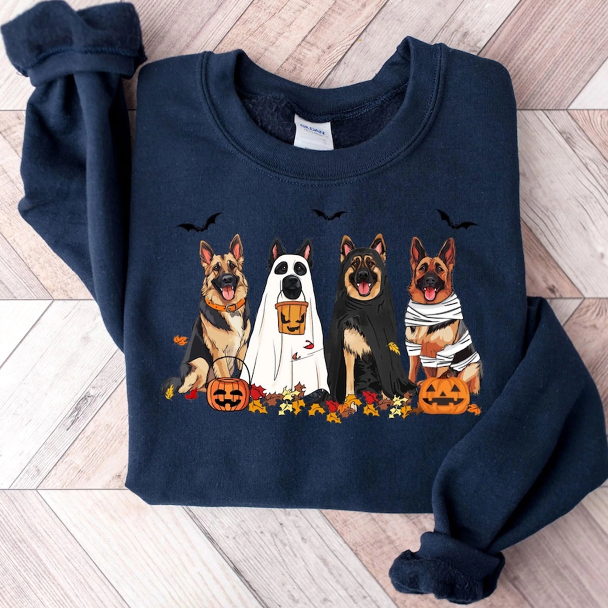 Halloween Dog Sweatshirt, German shepherd Ghost Dogs sweatshirt, Halloween Sweatshirt, Halloween Sweater, Ghost Sweatshirt, Ghost Dog Shirt