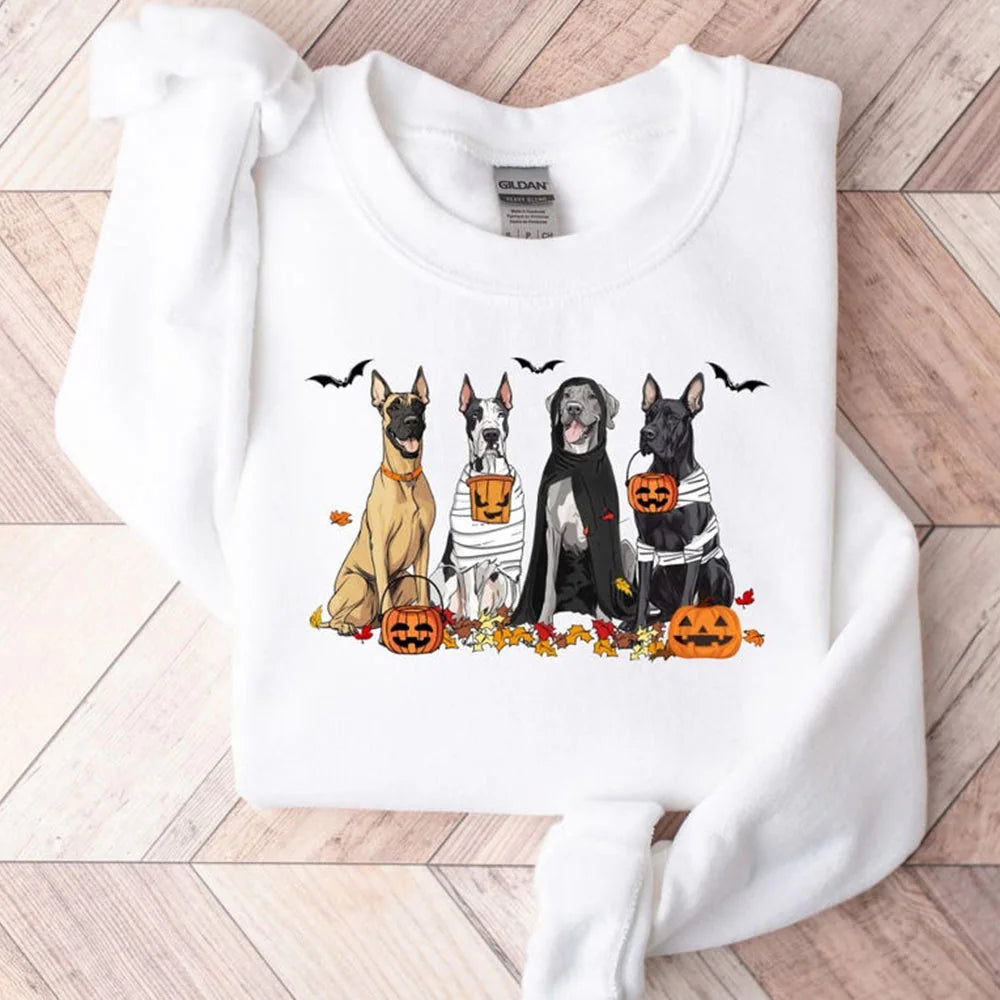 Halloween Dog Sweatshirt, Great Danes Ghost sweatshirt, Halloween Sweatshirt, Halloween Sweater, Ghost Dog Shirt, great danes shirt