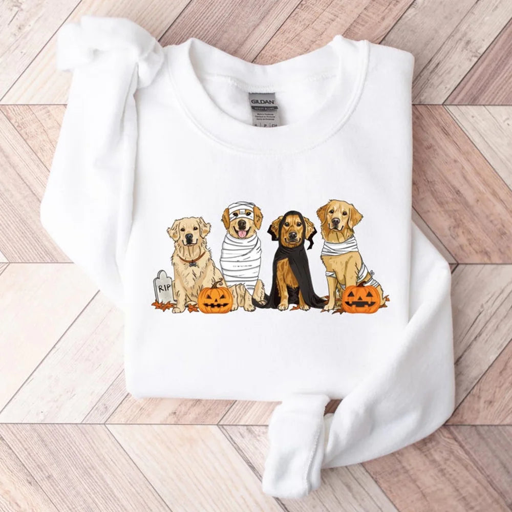 Halloween Dog Sweatshirt, Golden Retriever Ghost Dogs sweatshirt, Halloween Sweatshirt, Halloween Sweater, Ghost Sweatshirt, Ghost Dog Shirt