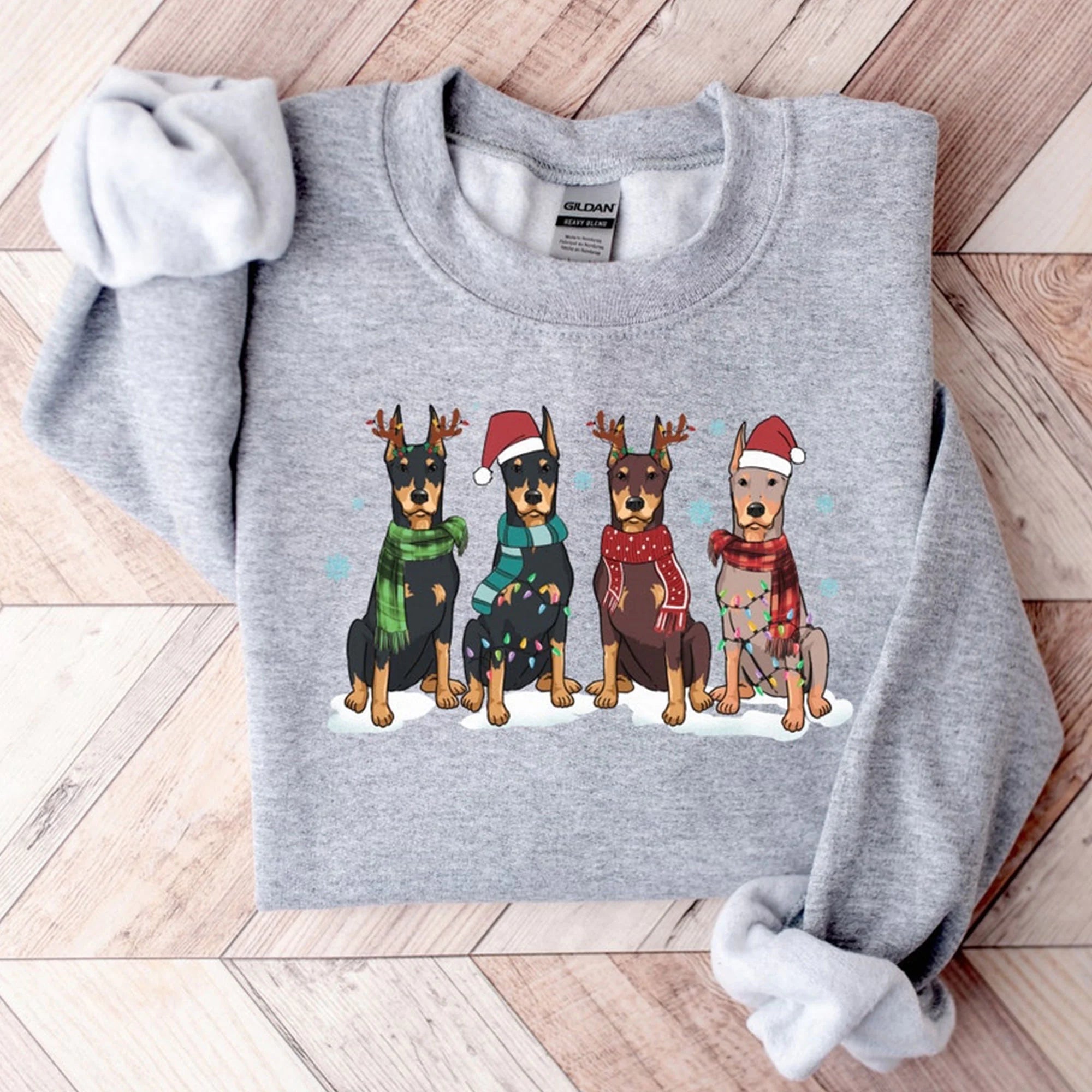 Christmas Doberman Sweatshirt, Christmas Dog Shirt, Doberman Shirt, Doberman Mom Shirt, Doberman Lover Shirt,Dog Lover Shirt,Holiday Sweater
