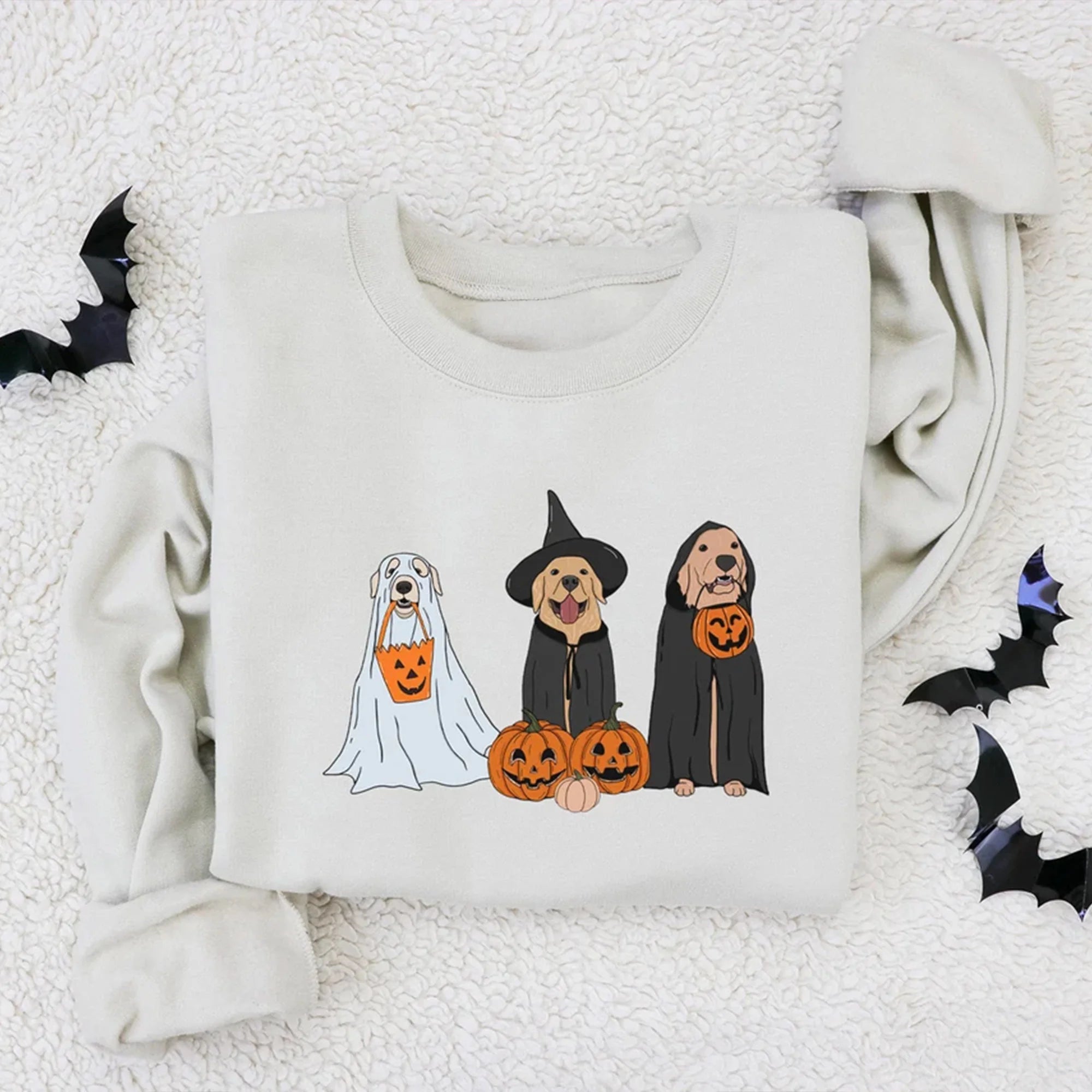 Halloween Sweatshirt, Ghost Dogs Sweatshirt, Halloween Dog, Halloween Crewneck, Fall Shirts, Pumpkin Sweater, Spooky Season, Dog Lover Gift