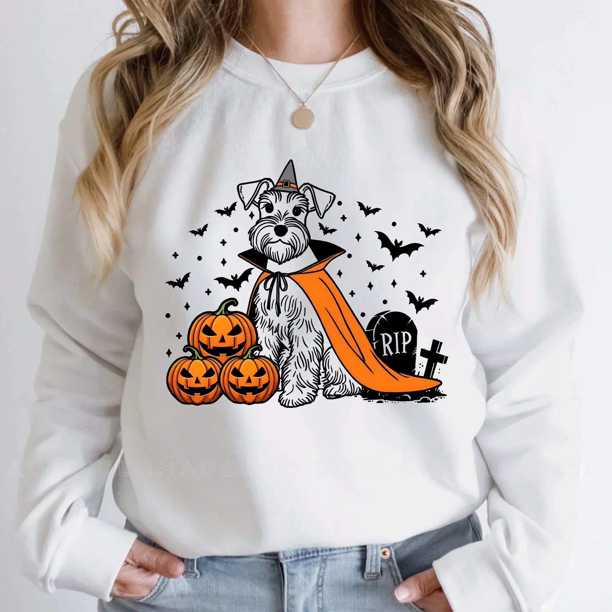 Halloween Miniature Schnauzer Sweatshirt | Spooky Schnauzer Dog Sweater | Schnauzer Sweater | Schnauzer Dog Lover | Schnauzer Mom Gifts