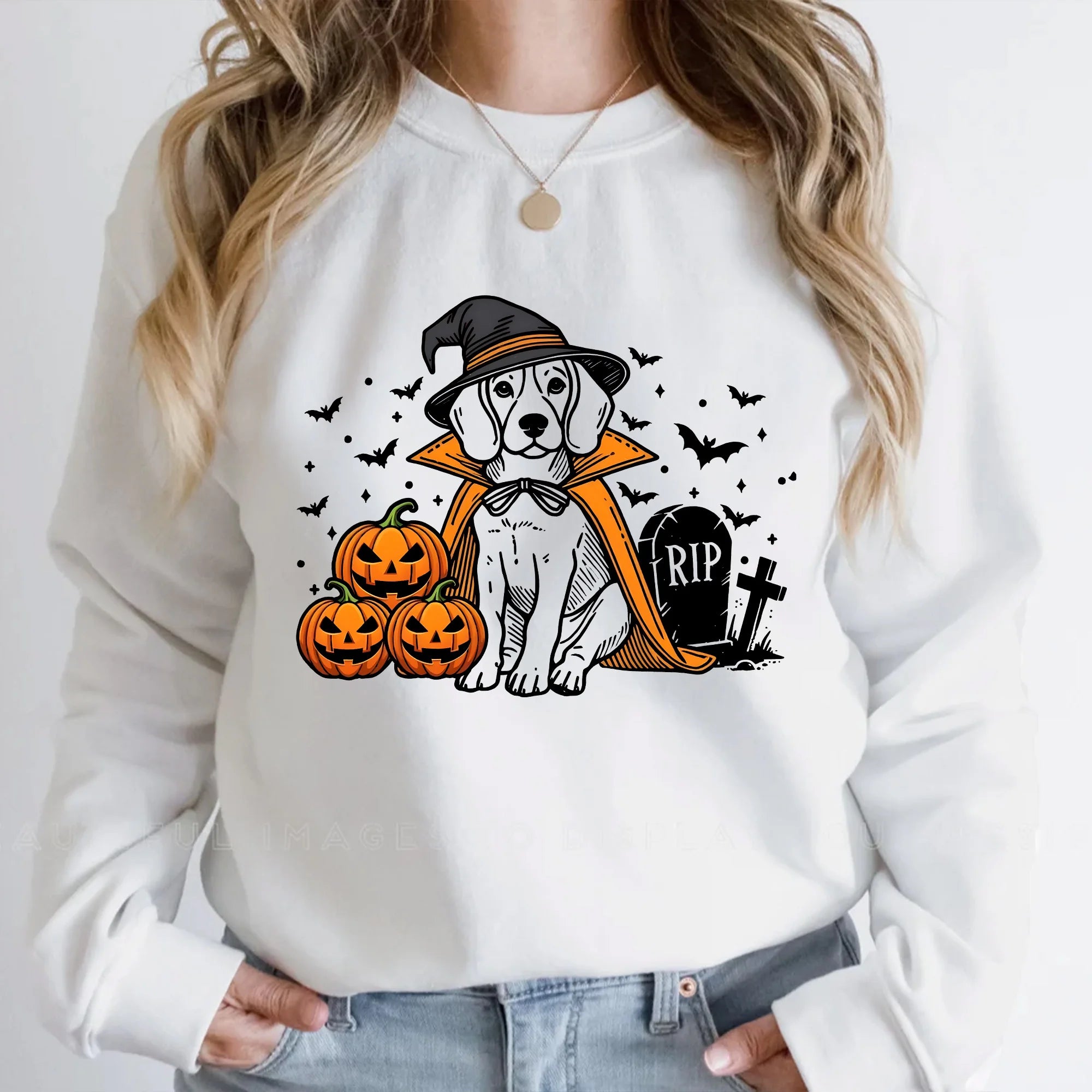 Beagle Halloween Sweatshirt | Spooky Beagle Witch Sweater | Pumpkin Beagle Dog | Funny Halloween Dog Lover Gift | Fall Beagle Dog Gifts