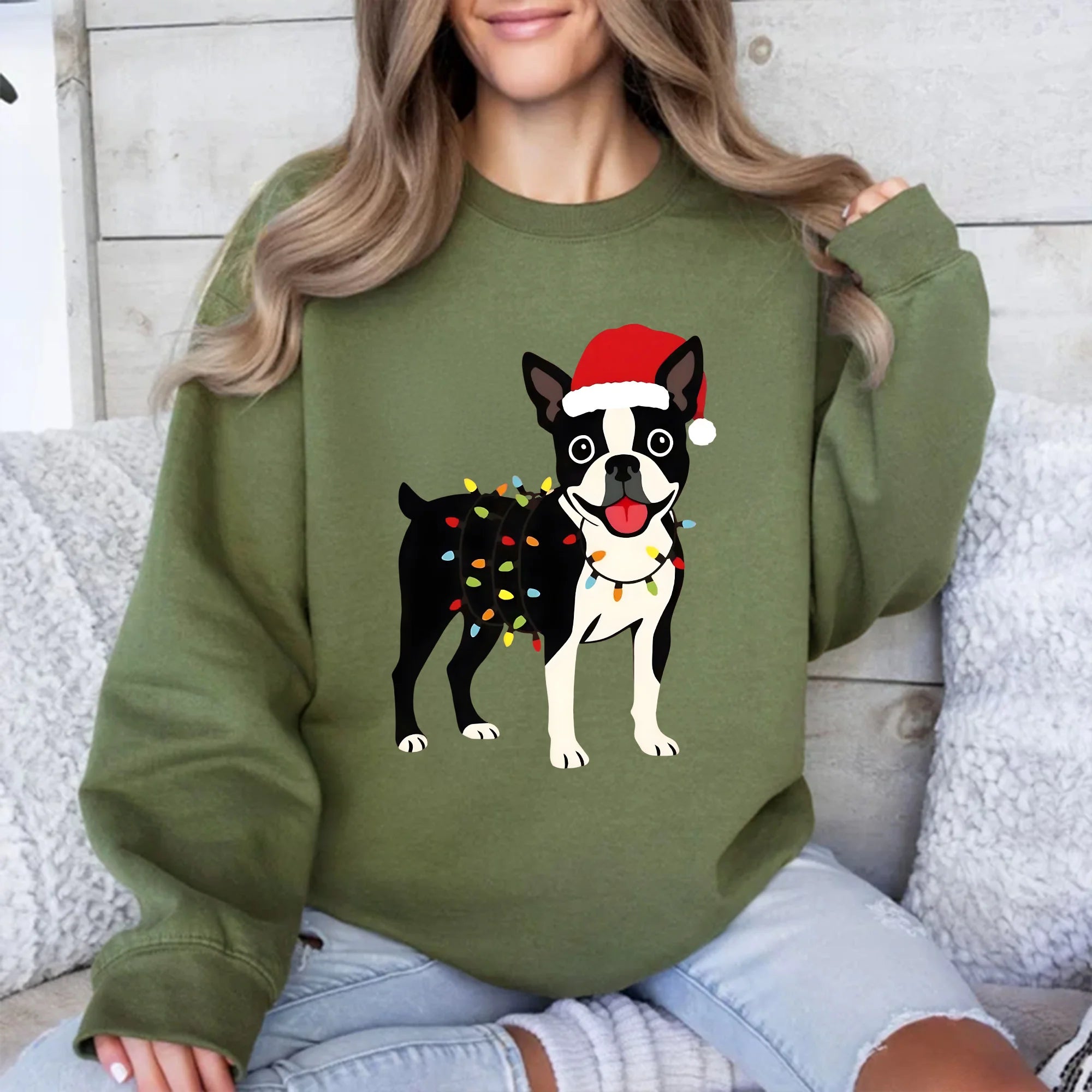 dog sweater boston terrier Santa Boston Terrier Sweatshirt, Christmas Terrier Dog Sweater, Cute Boston  Terrier Sweater, Holiday Boston Terrier Gift, Boston Dog Lover