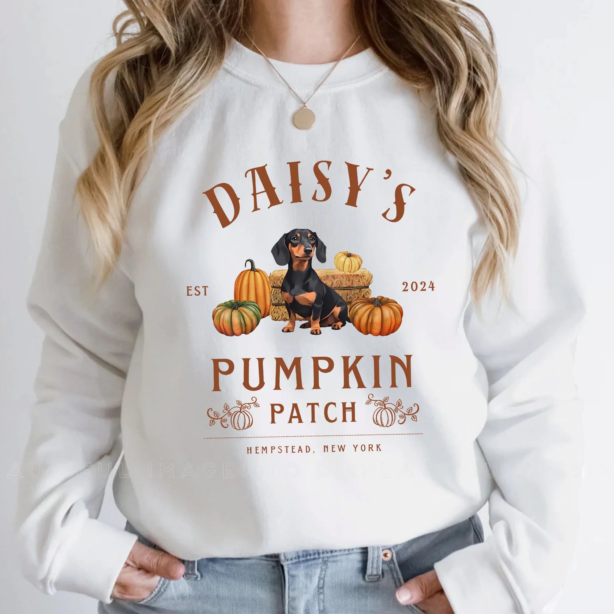 Fall Dachshund Sweatshirt, Personalized Dachshund Shirt, Halloween Doxie Mom Crewneck, Fall Dog Sweater, Dachshund Lover, Wiener Dog Shirt