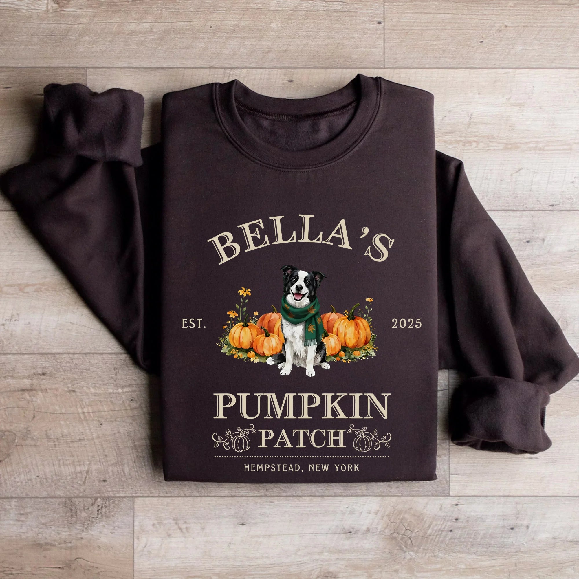 Border Collie Sweatshirt, Halloween Dog Gift, Pumpkin Farm Shirt, Border Collies Sweater, Personalized Pet Name Crewneck, Fall Aesthetic