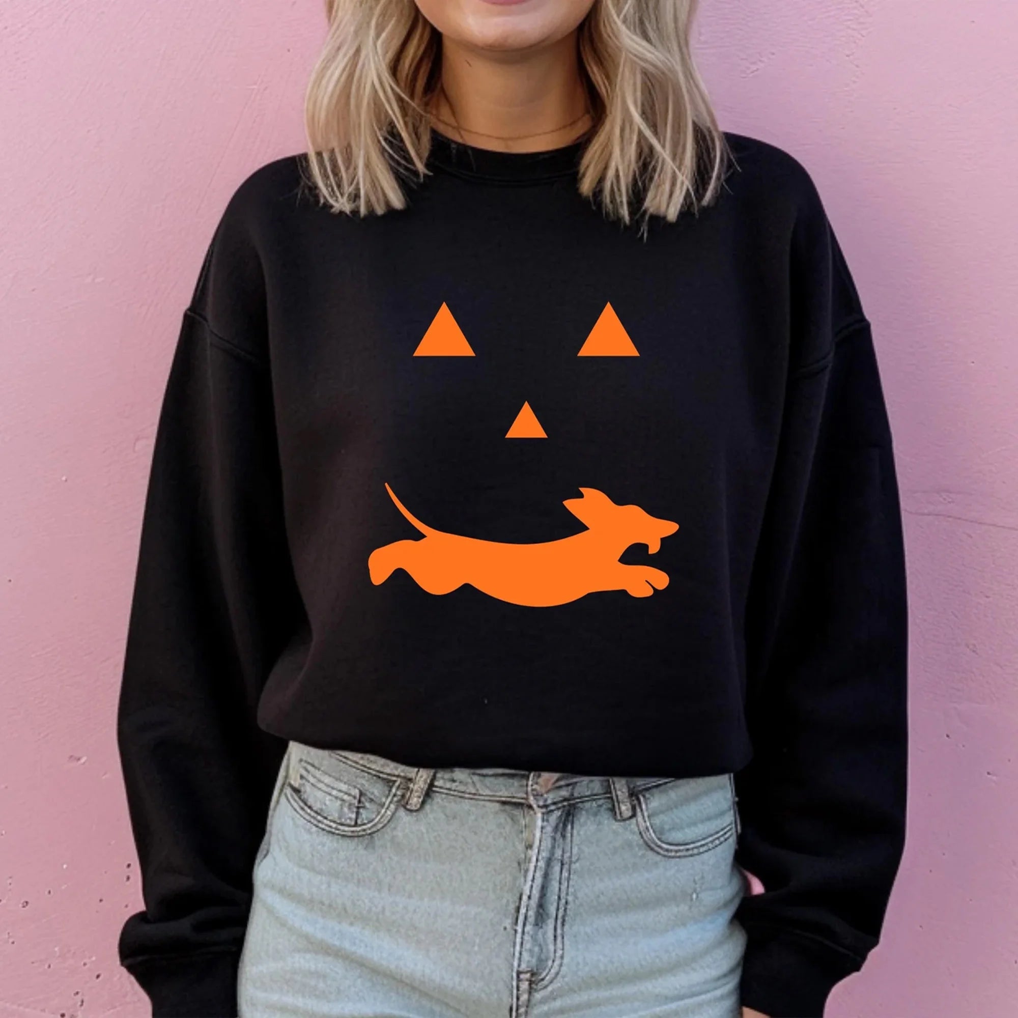 Dachshund Halloween Sweatshirt Dachshund Pumpkin Shirt Wiener dog doxie Pumpkin Dog Mom Dachshund fall Dog mom crewneck Dachshund Doxie mom