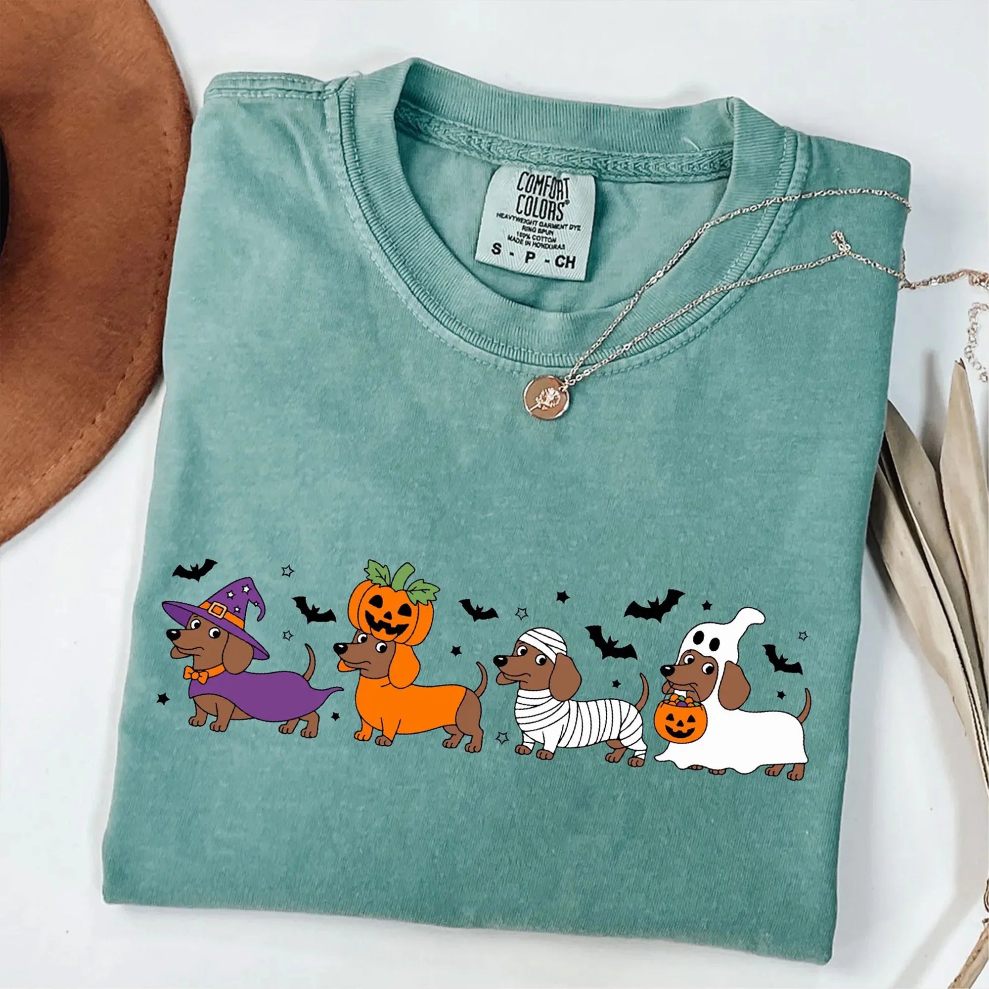 Comfort Colors® Halloween Dachshund T-Shirt, Cute Halloween Dog Shirt, Funny Halloween Shirt, Dog Lover Shirt, Spooky Season Shirt