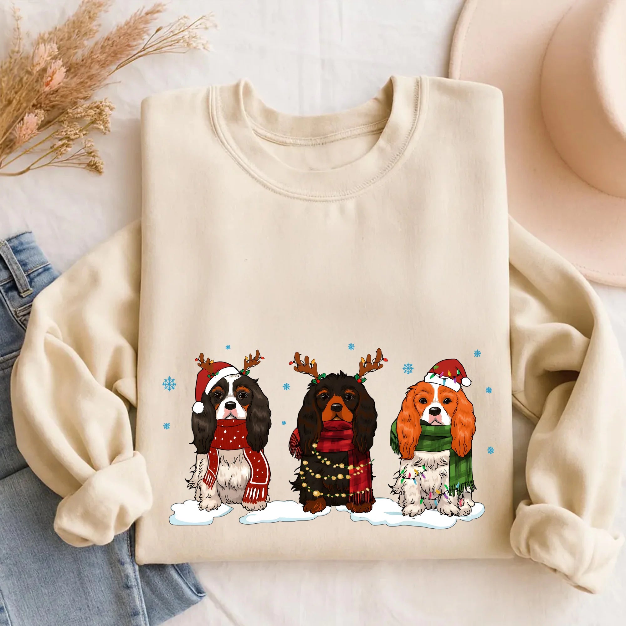 Dog Christmas Sweatshirt, Christmas Dog Shirt, King Charles Spaniel Hoodie, Dog Mom sweater, Christmas Dog Lover Sweatshirt, Funny Gift