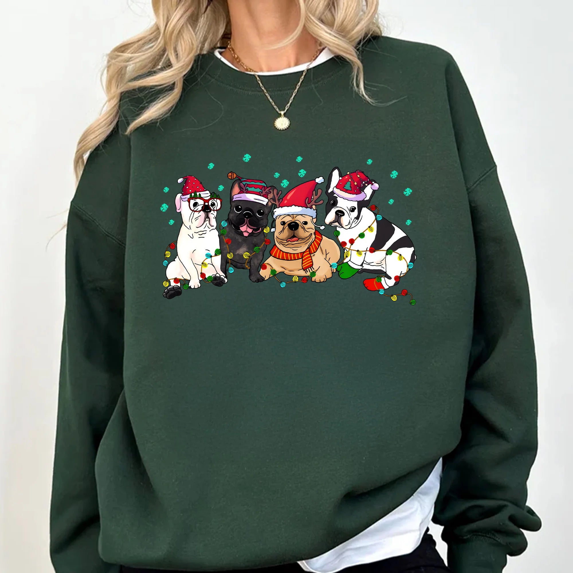 Christmas French Bulldog Sweatshirt, Christmas Frenchie Shirt, French Bulldog Mom Shirt, Frenchie Lover Shirt, Dog Mom Christmas Sweatshirt