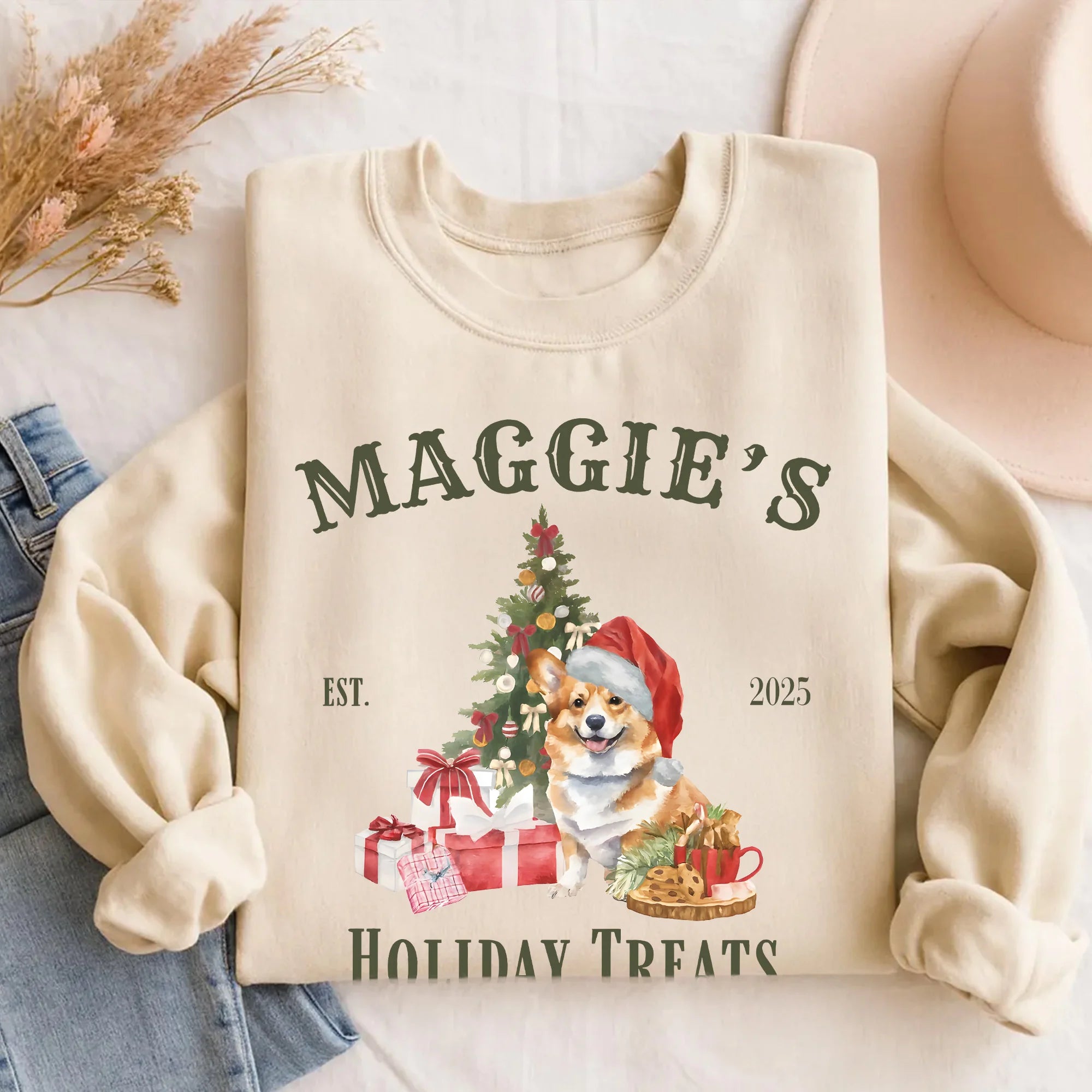 Christmas Corgi Sweatshirt Holiday Tree Pembroke Corgi Mom Shirt