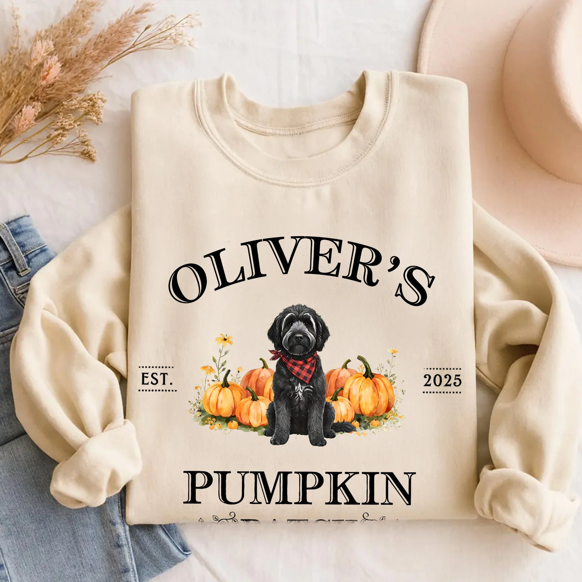 Goldendoodle Pumpkin Patch Sweatshirt: Fall Dog Mom Gift