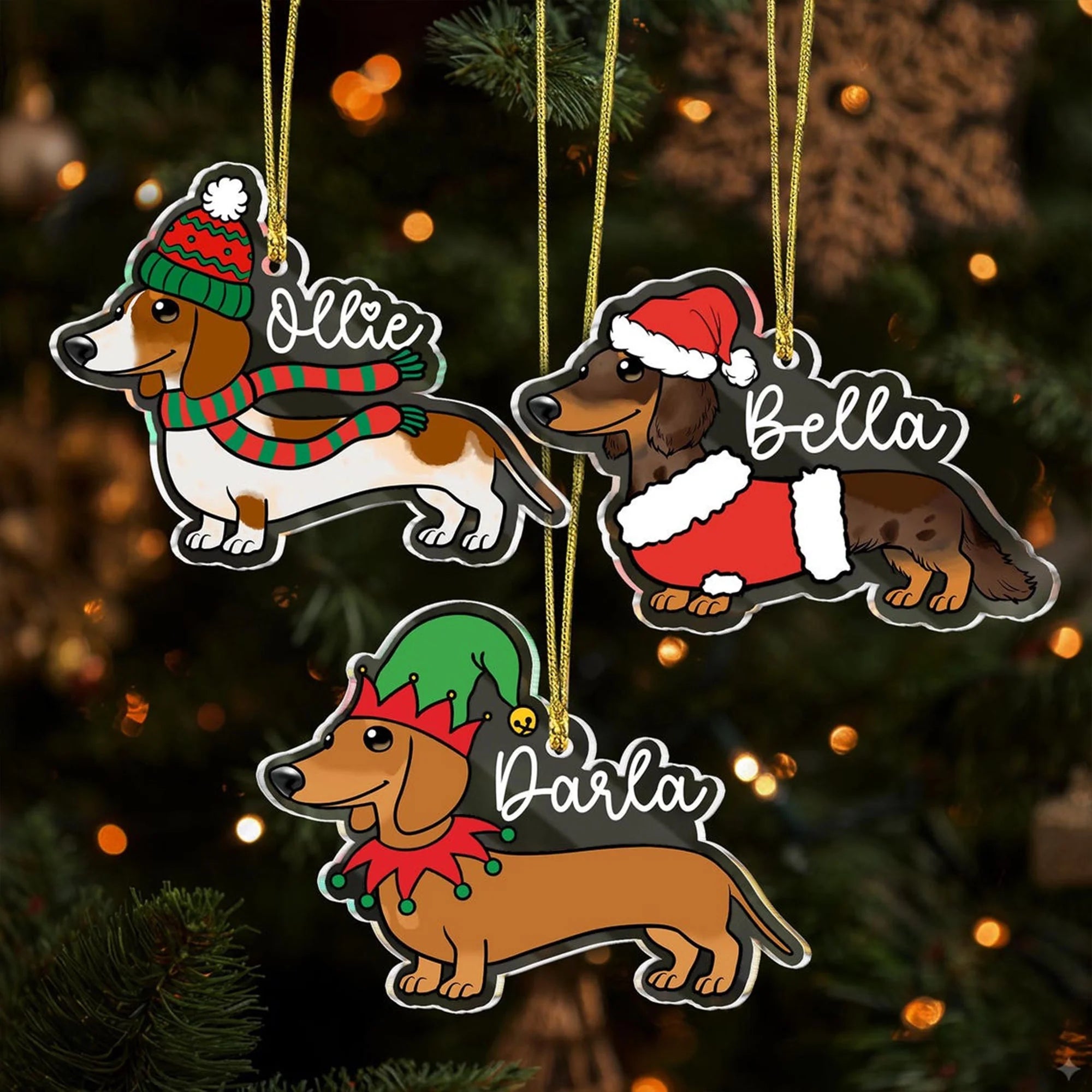 Personalized Dachshund Christmas Ornament: Dachshund Lovers Gift