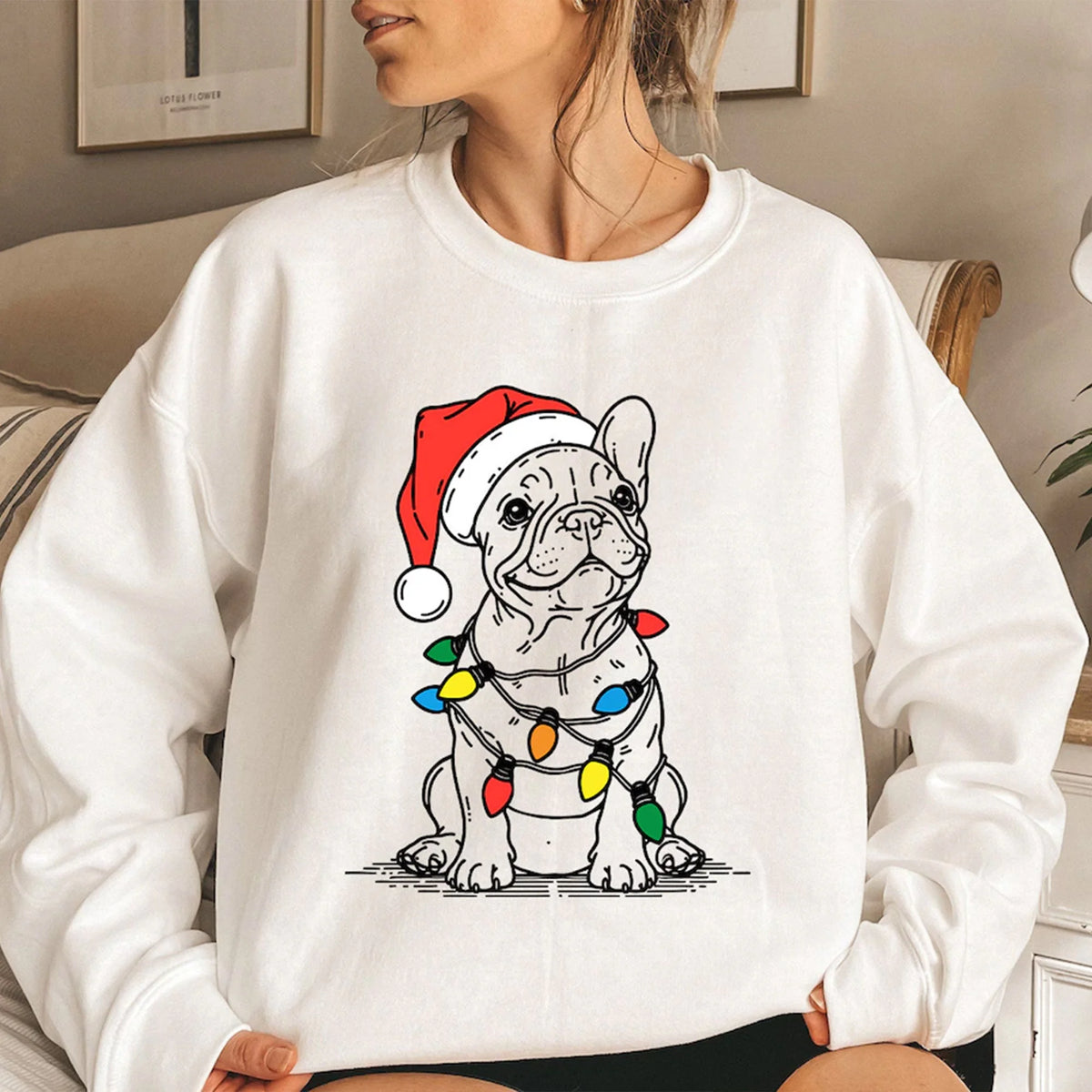 French Bulldog Christmas Sweatshirt | Santa Frenchie Crewneck | Christmas Bulldog Lover | Bulldog Christmas Shirt | Bulldog Mom &amp; Dad Gift