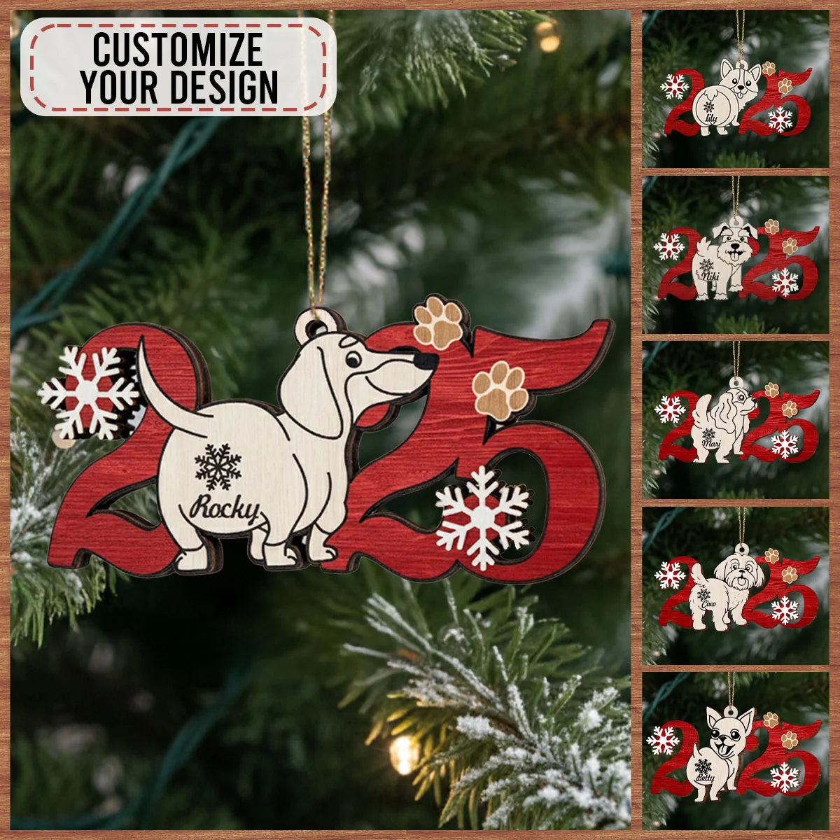 Custom Dog Ornament 2025 Gift for Dog Lovers