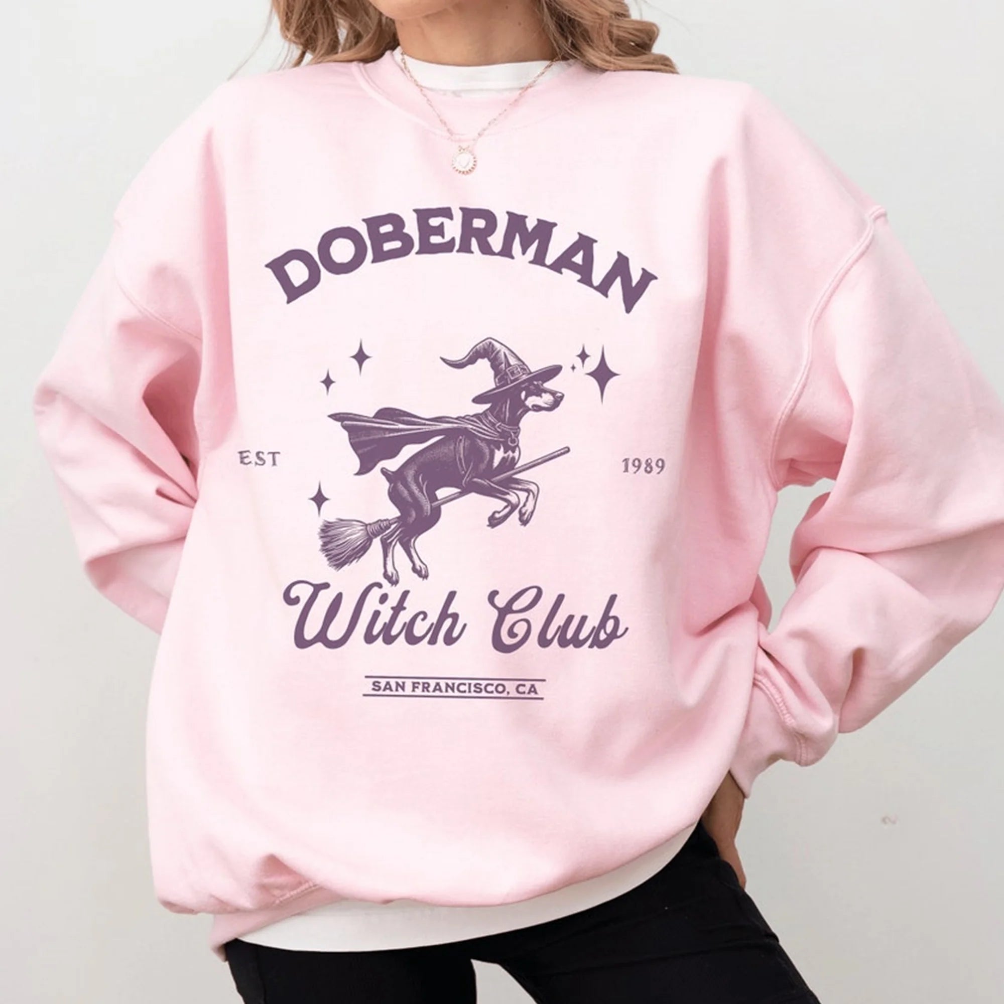 Doberman Witch Club Sweatshirt, Doberman Halloween, Doberman Gifts, Dobie, Doberman