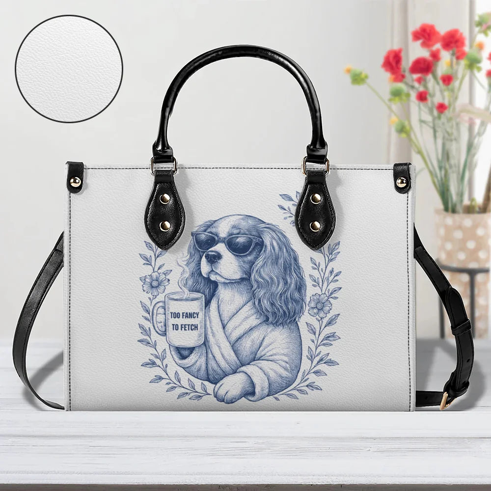 Cavalier Mom Toile De Jouy Handbag – Funny Cavalier Dog Lover