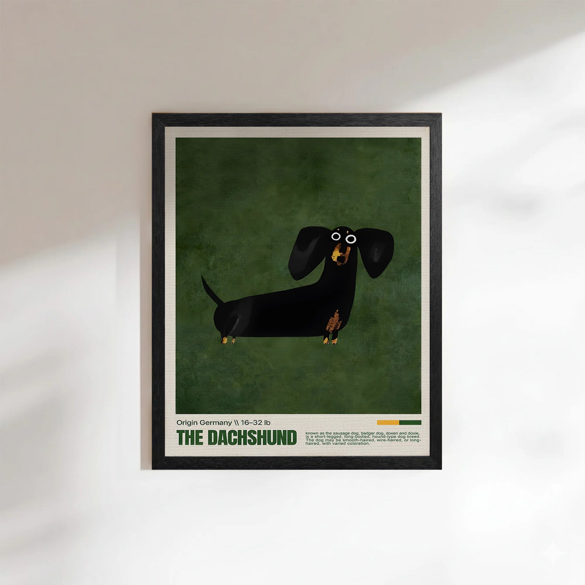 Dachshund Dog Wall Art | Retro Dog Cocktail Print