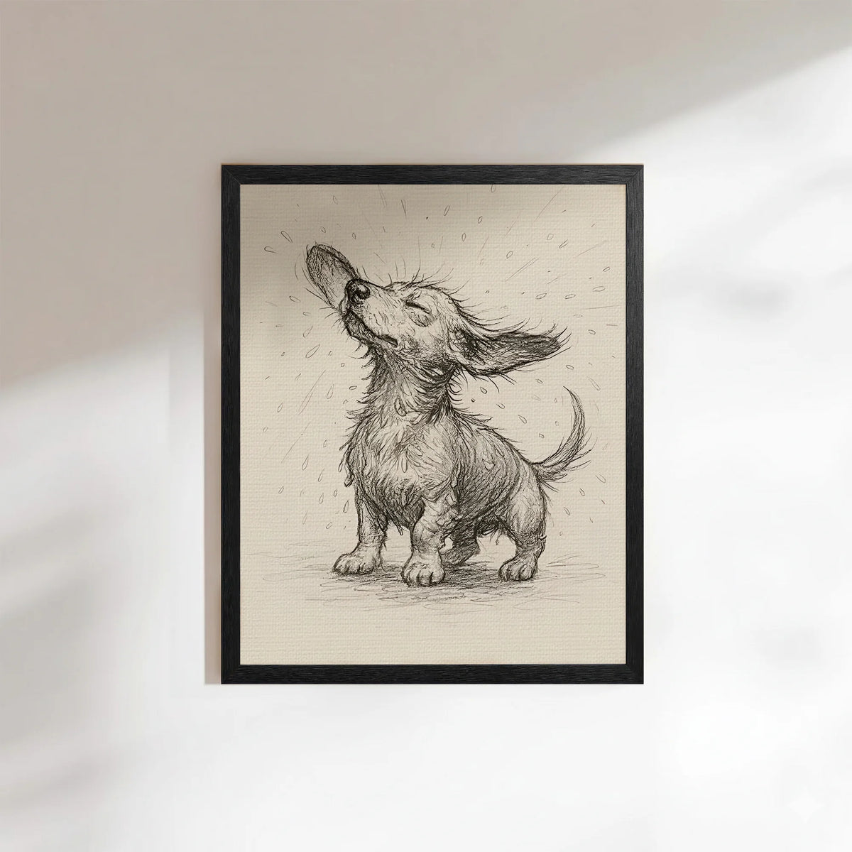 Dachshund Shake Art Print Vintage Pencil Sketch Wiener Dog Gift