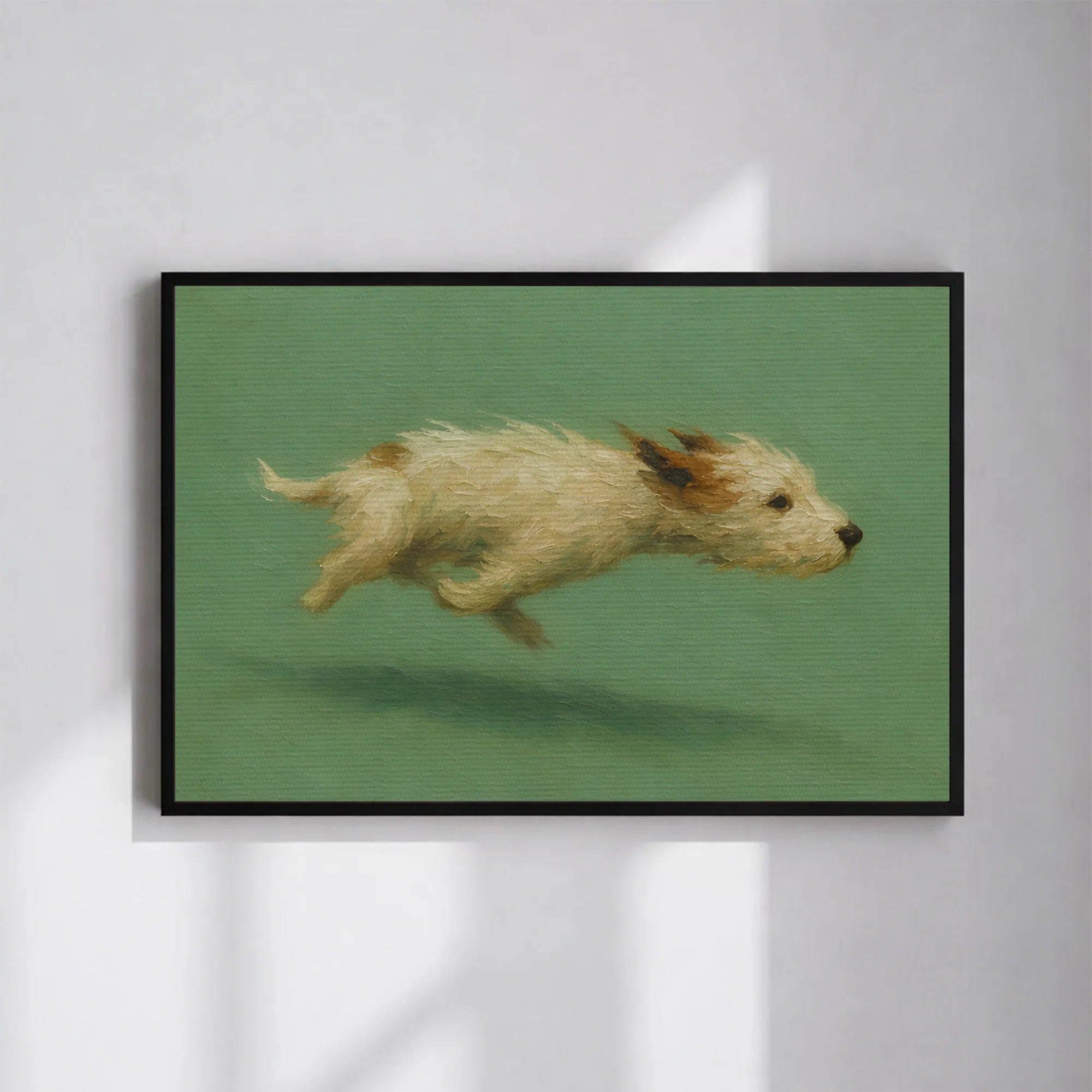 Dog with Zoomies Print: Rustic Pet Art