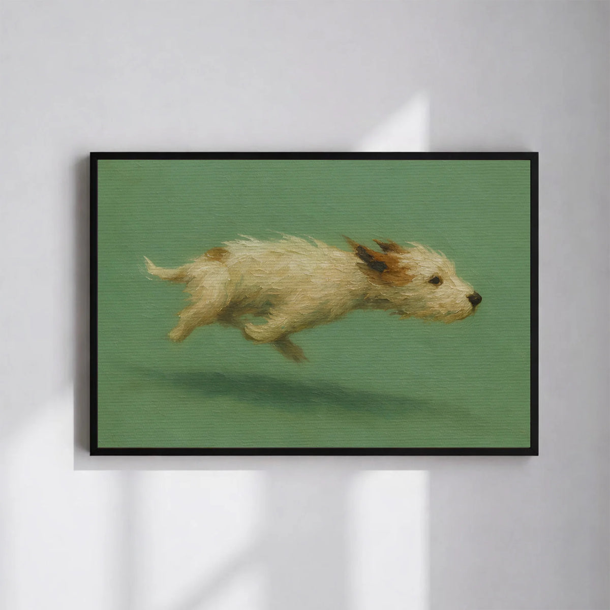 Dog with Zoomies Print: Rustic Pet Art