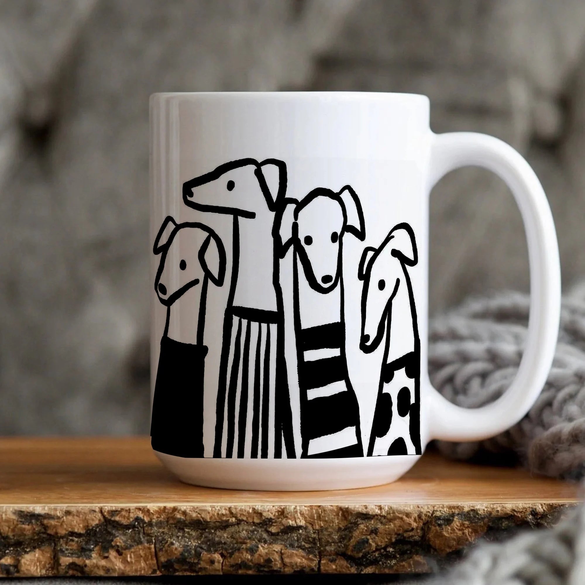 Illustrated Greyhound Mug Stylish Hipster Dog Lover Art Gift