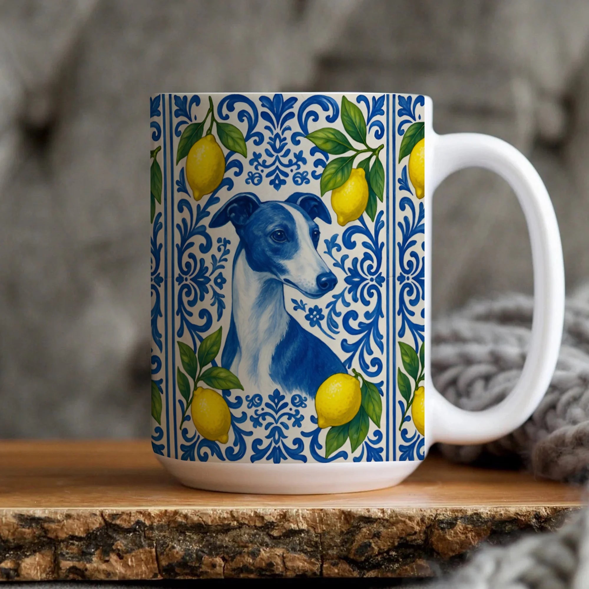 Whippet Mug | greyhound Christmas Ceramic Coffee Cup
