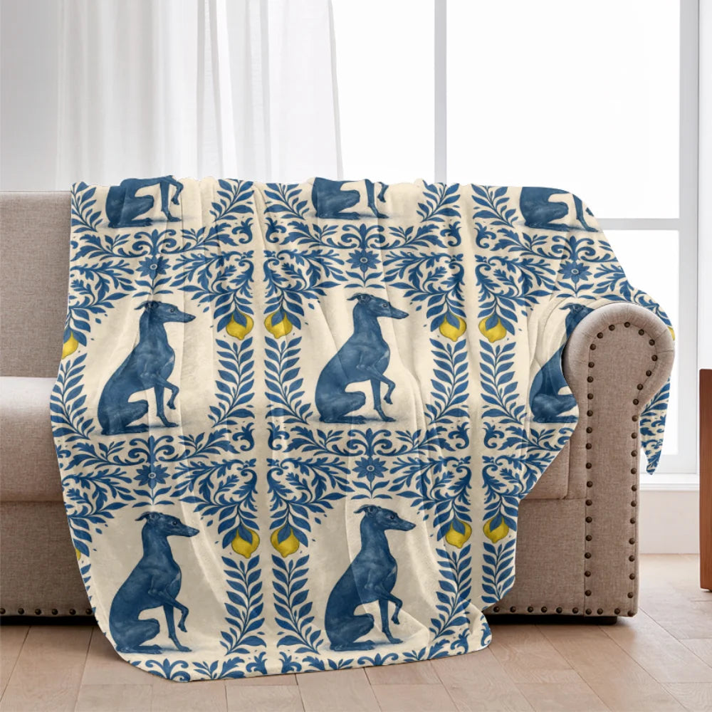 Italian Greyhound Tile Pattern Blanket – Italian Greyhound Art Gift