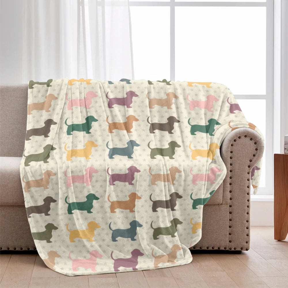Dachshund Dog Blanket &amp; Mug Vintage Lover Cozy Pet Gift