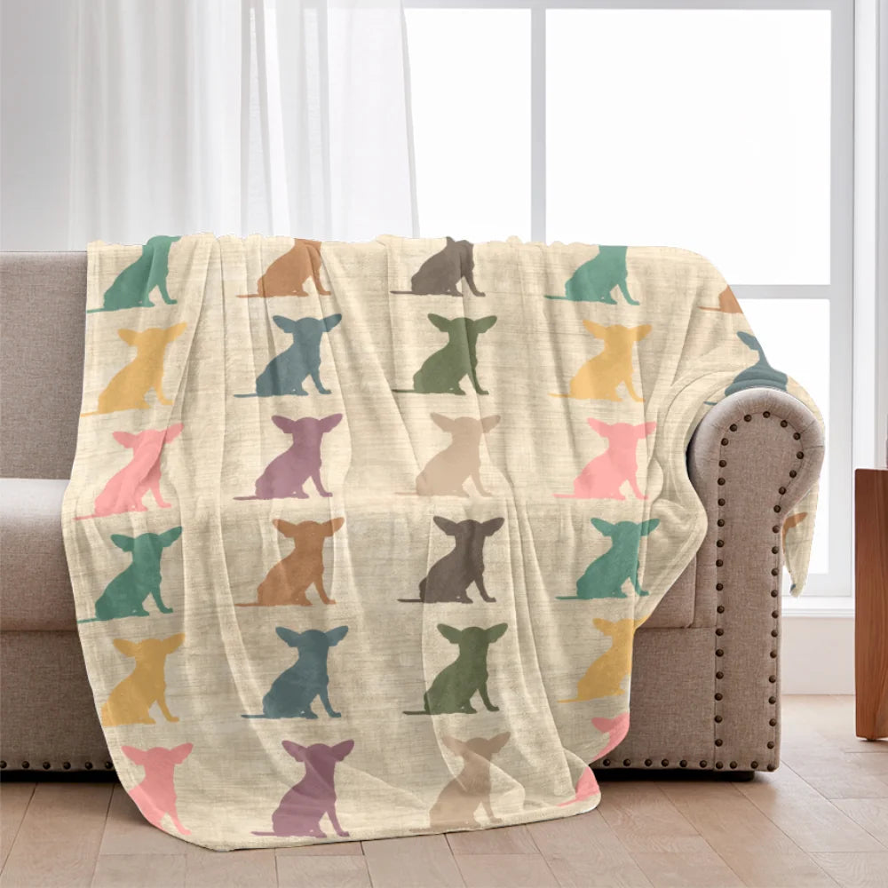 Chihuahua Dog Blanket & Mug Vintage Lover Cozy Pet Gift
