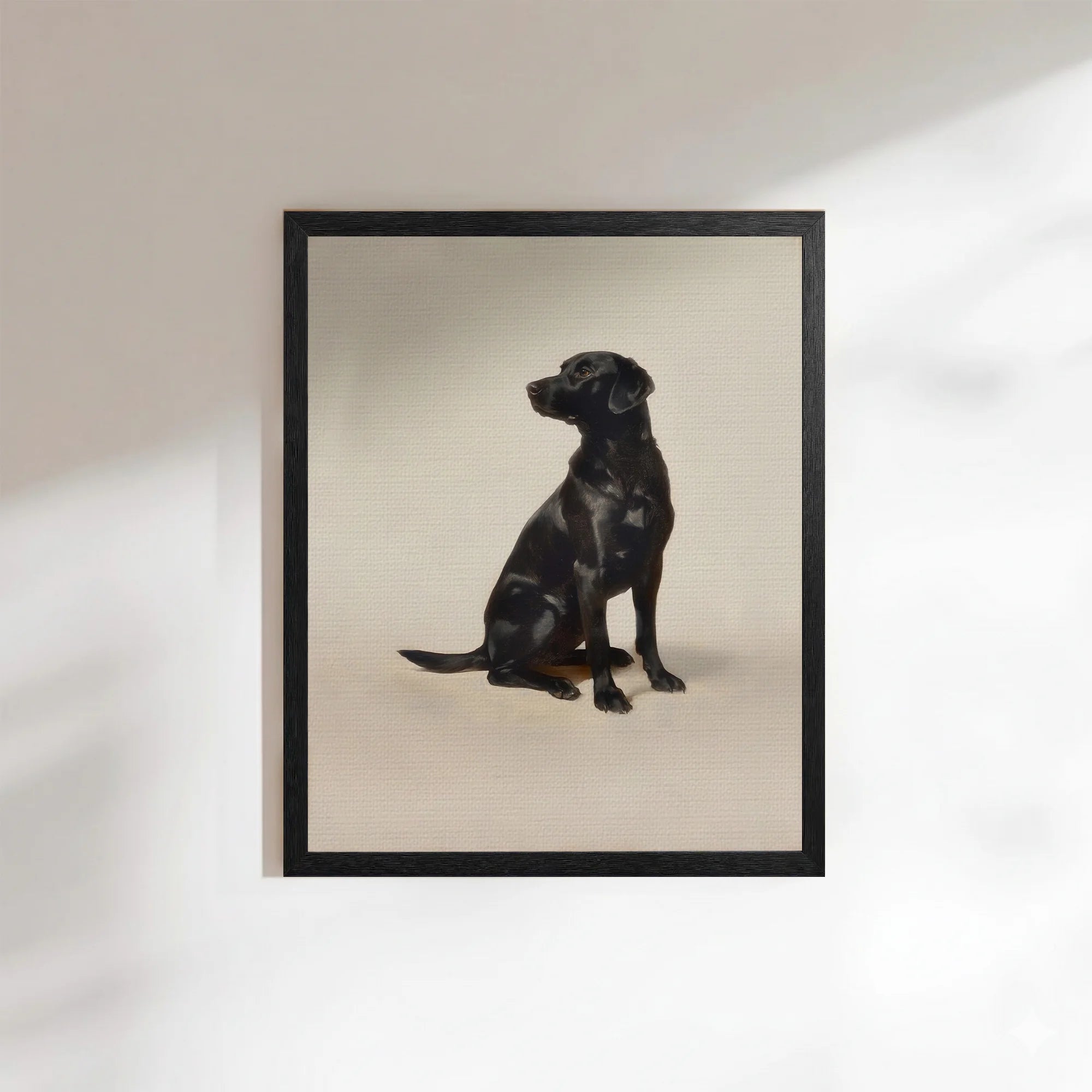 Black Labrador Vintage Frame Dog Art Print Home Decor