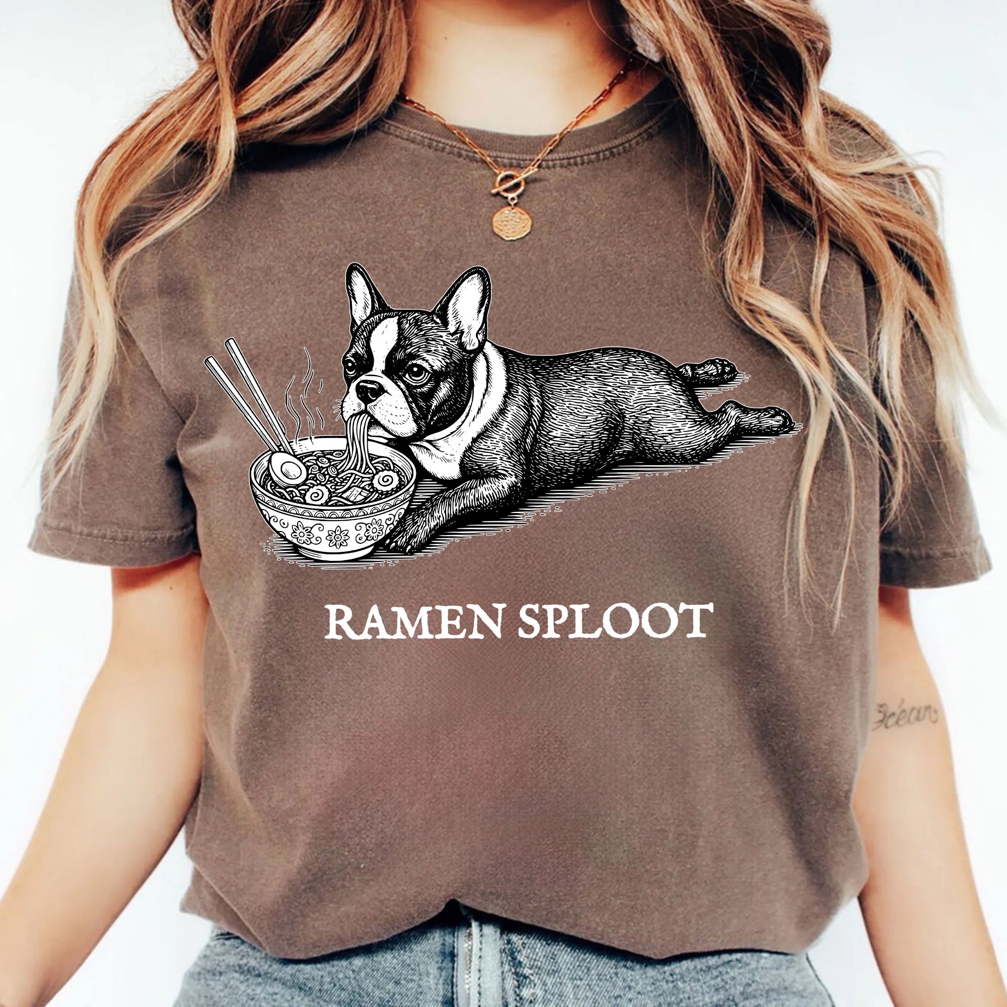 Comfort Colors French Bulldog Ramen Shirt, Funny Dog Lover Tee