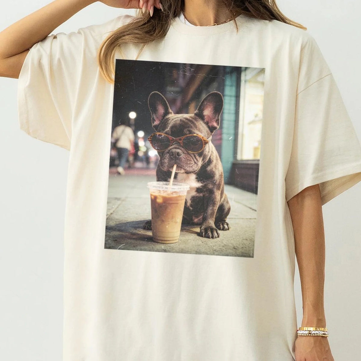 French Bulldog Shirt, Funny Frenchie Coffee Tee, Vintage Dog Gift