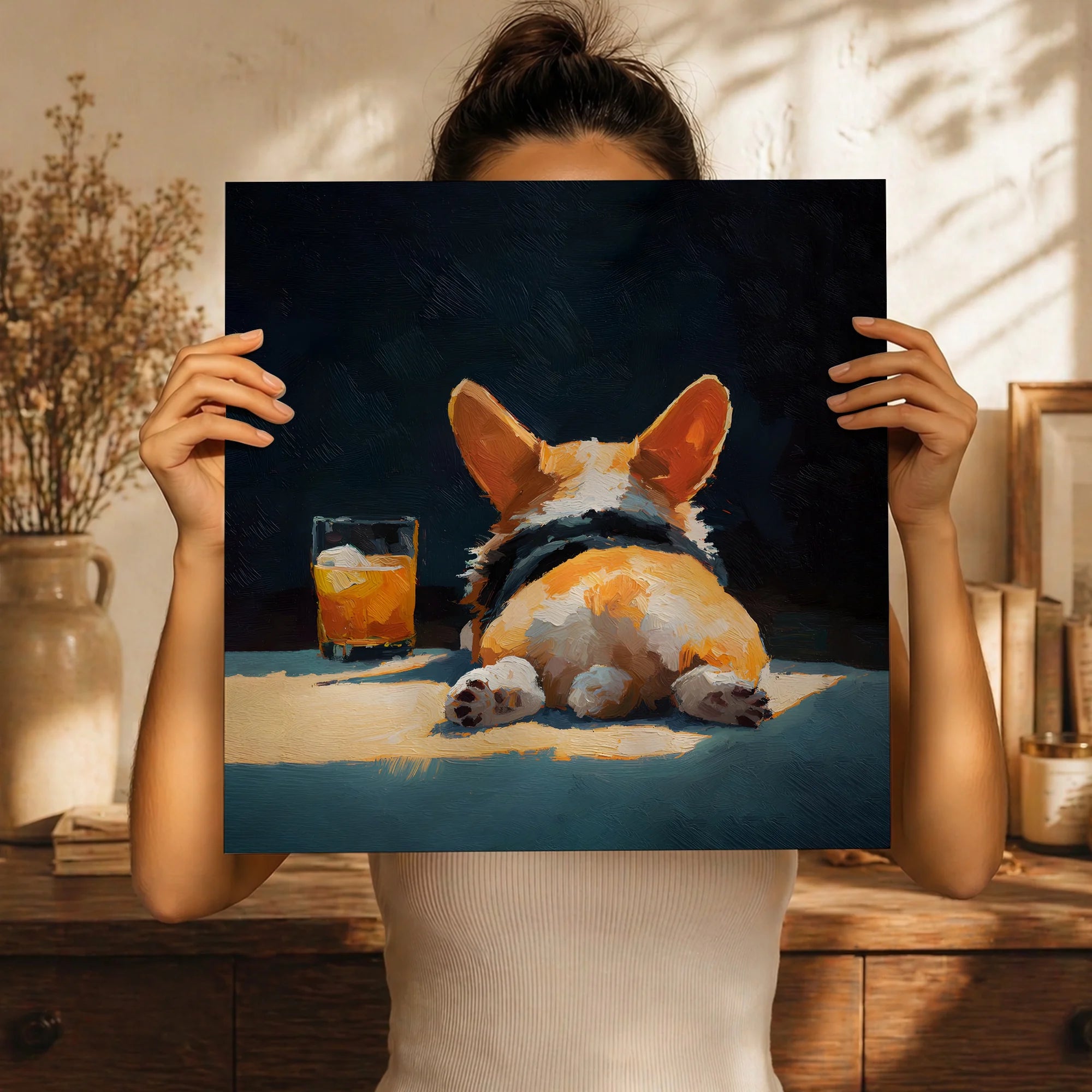 Mini Corgi Artwork Puppy Wall Art Decor Gift