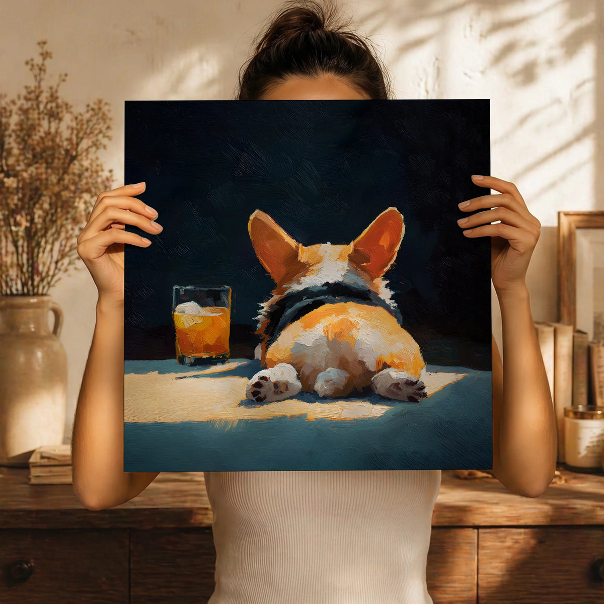 Mini Corgi Artwork Puppy Wall Art Decor Gift