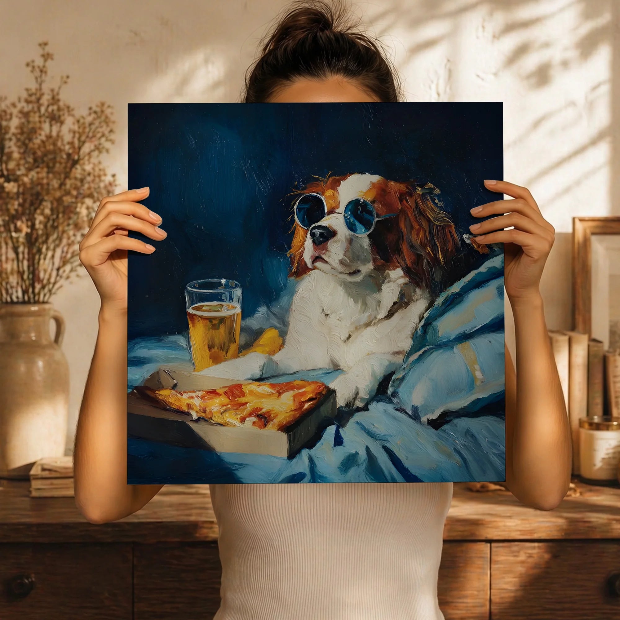 Mini Cavalier King Charles Spaniel Puppy Wall Art Gift