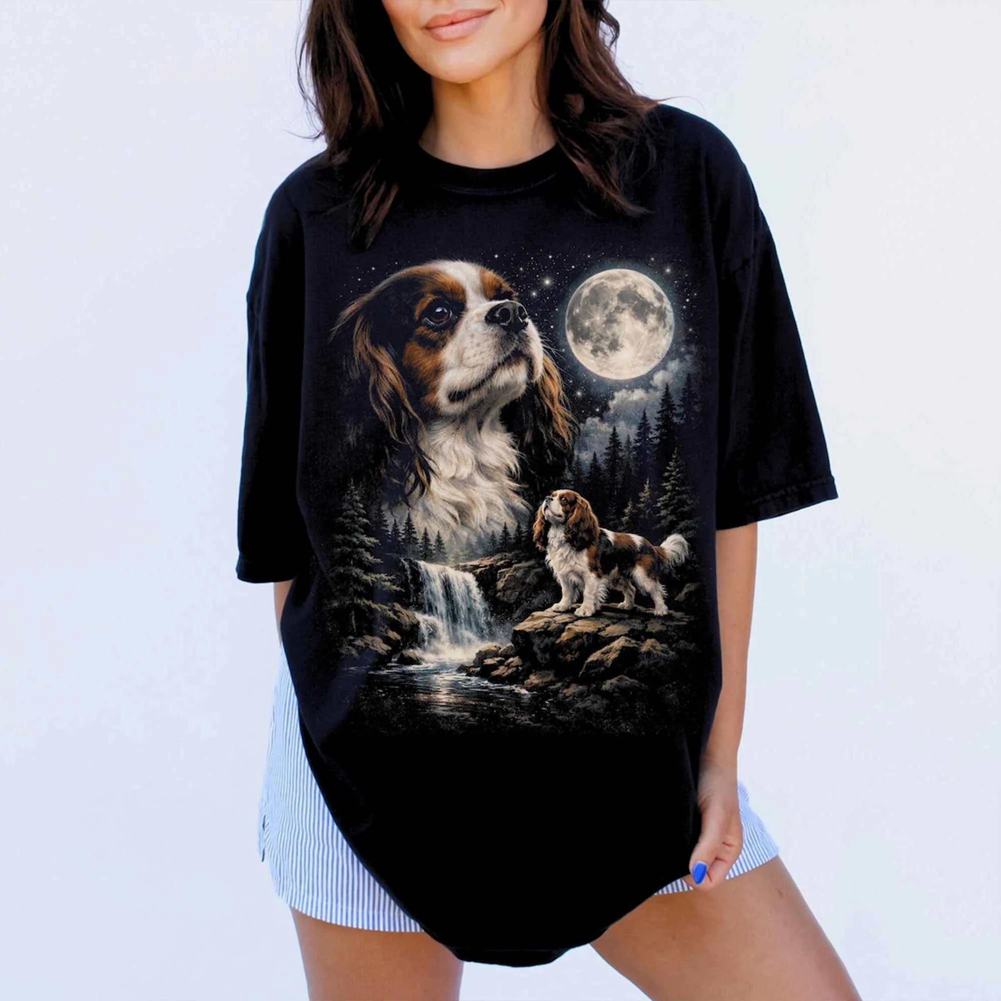 Comfort Colors Cavalier King Charles Spaniel Retro Dog Shirt