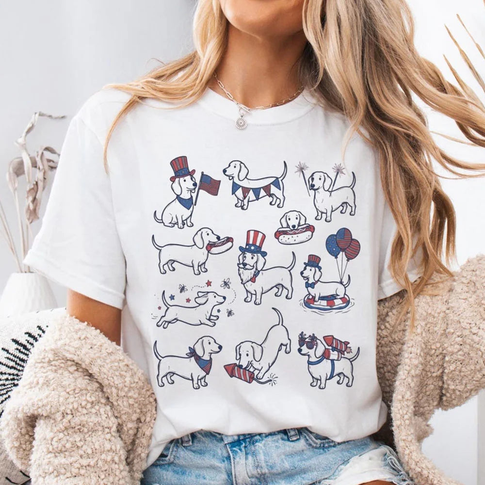Comfort Colors Dachshund Patriotic Shirt Funny Wiener Dog USA Tee