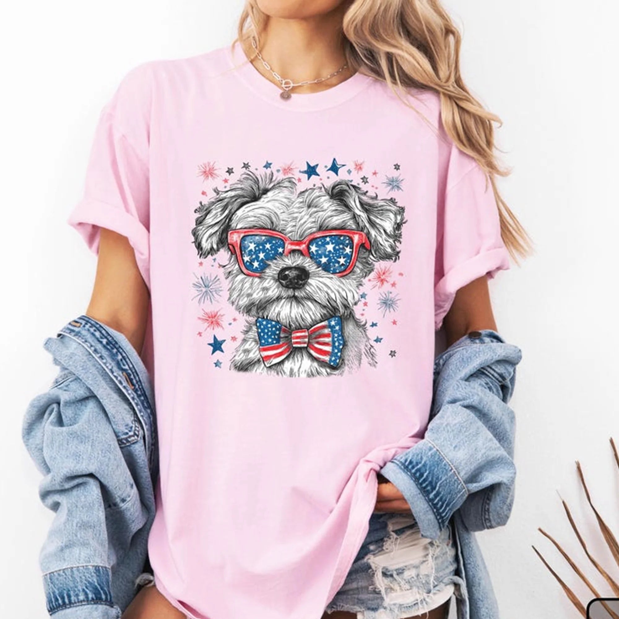 Comfort Colors America 250th Patriotic Shih Tzu USA Flag T-Shirt