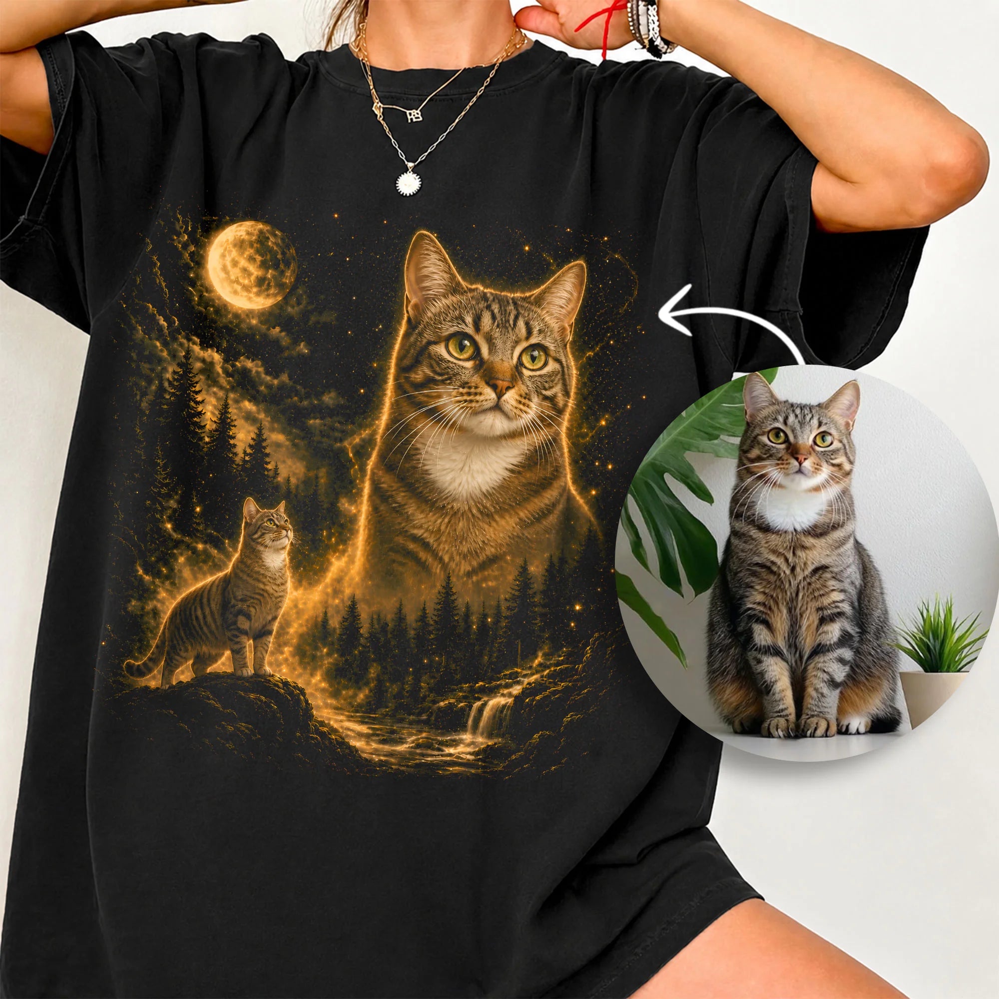 Personalized Custom Pet Photo Comfort Colors Dog Howling Moon Shirt
